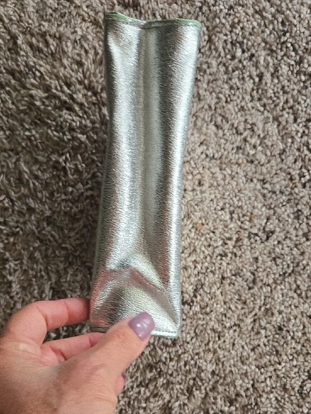 Silver Metallic Kiss-Lock Clutch Purse